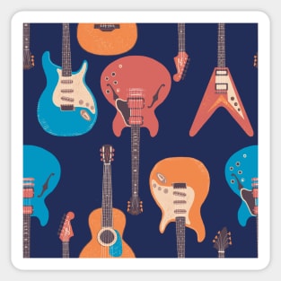 Guitar music pattern Sticker